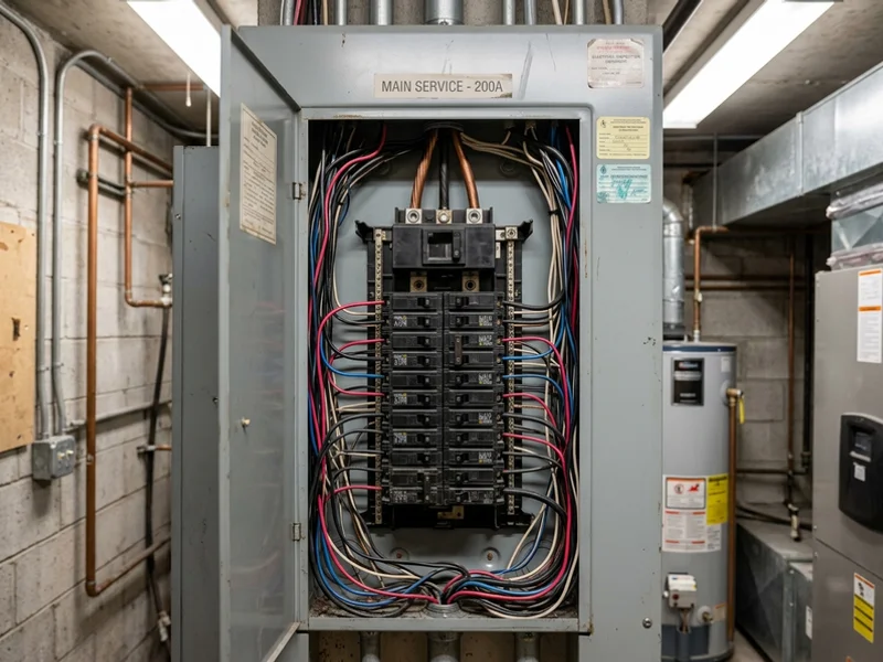 Commercial mechanical room with a 200A service at capacity