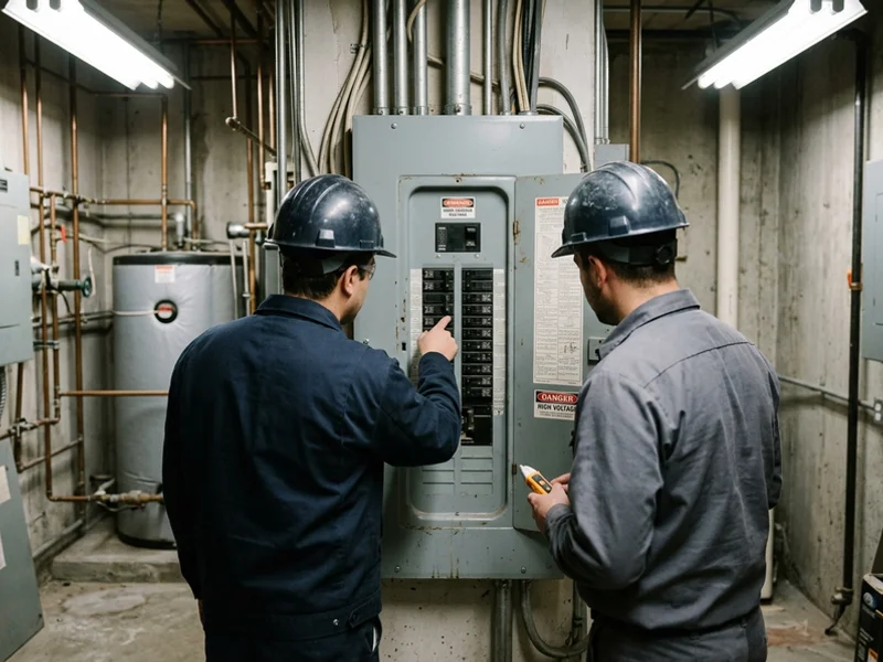 Commercial mechanical room with an existing 200A distribution panel