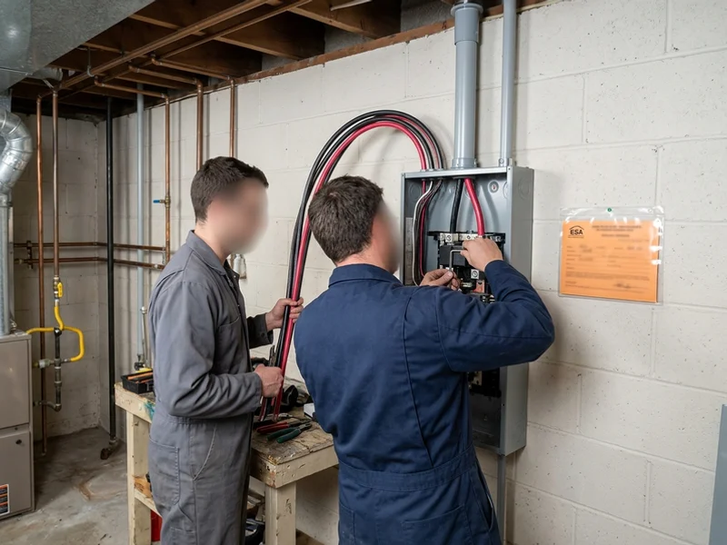 Four-wire feeder run in conduit from the main panel to the suite subpanel