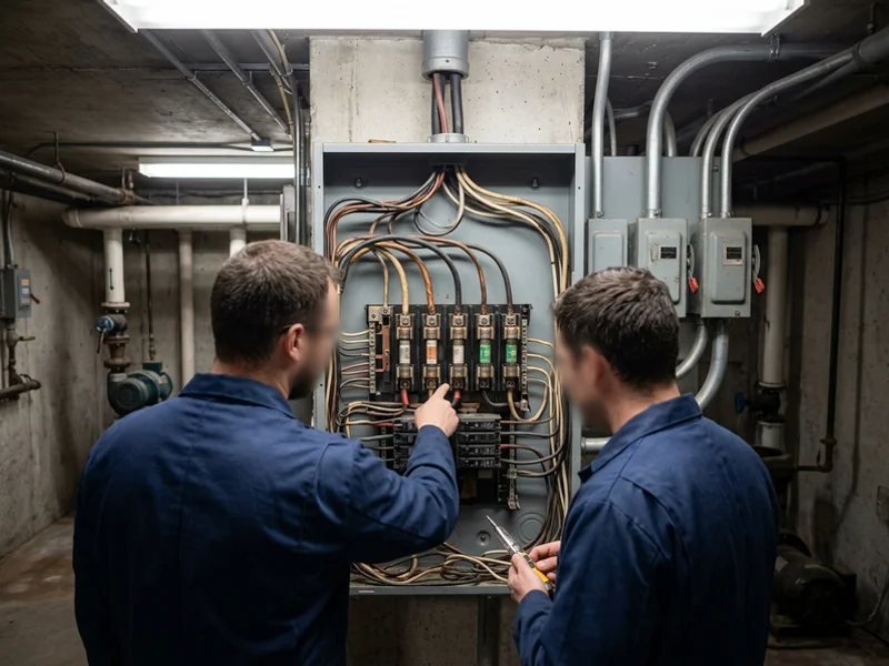 Industrial electrical room with single-phase distribution at capacity