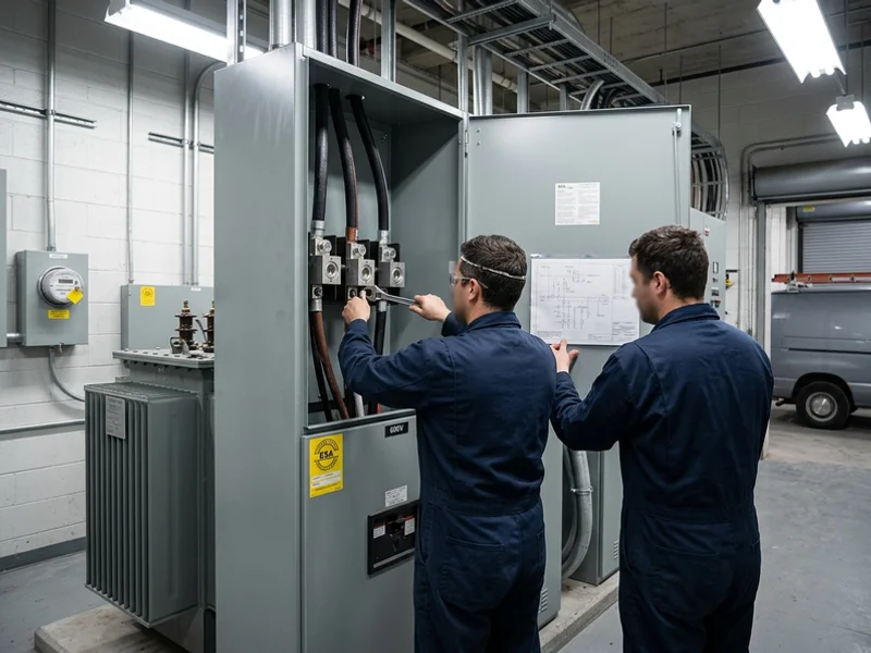 Installed 600V switchgear with a step-down transformer feeding 120/208V distribution