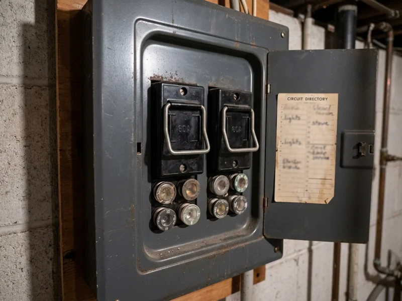 Insurer-flagged 60A fuse panel documented before replacement
