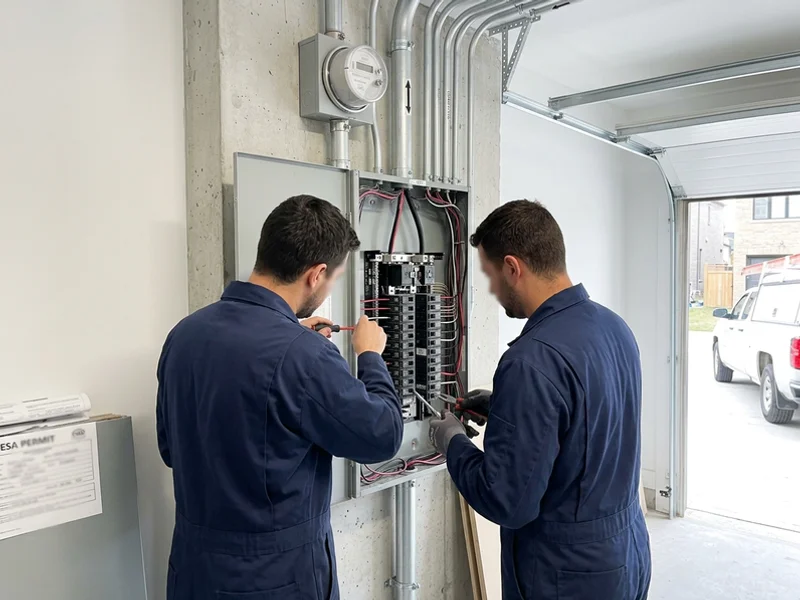 Modern infill mechanical room with a 200A panel and dedicated EV circuit