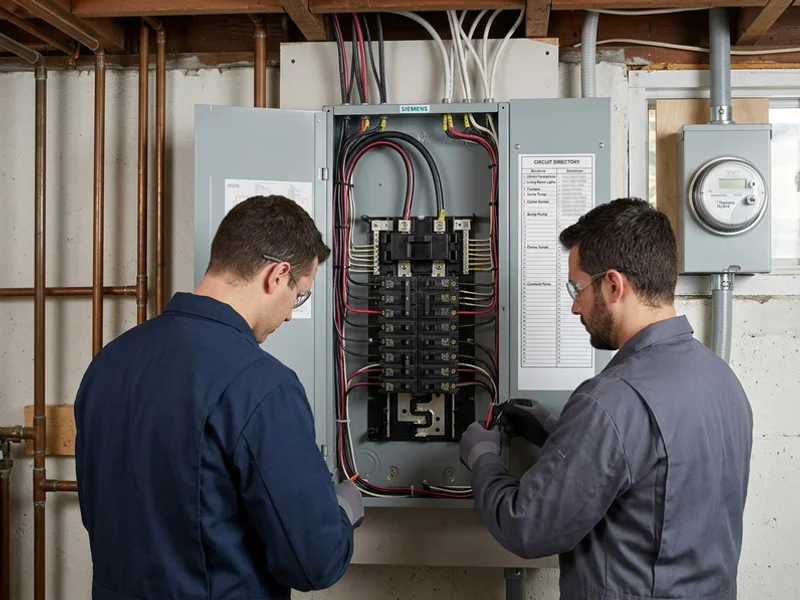 New Siemens load centre with neat conductor routing and a labelled schedule