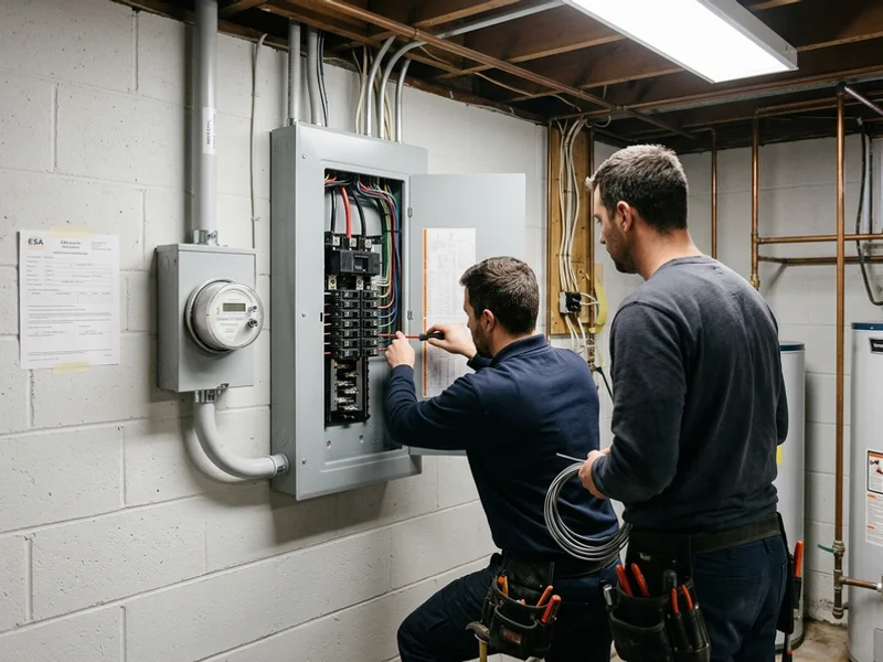 Post-war bungalow utility room with a new 200A panel and replaced meter base