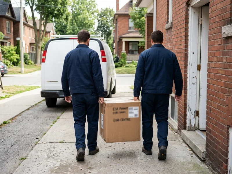 Crew arriving at a Toronto residential address with a new load centre