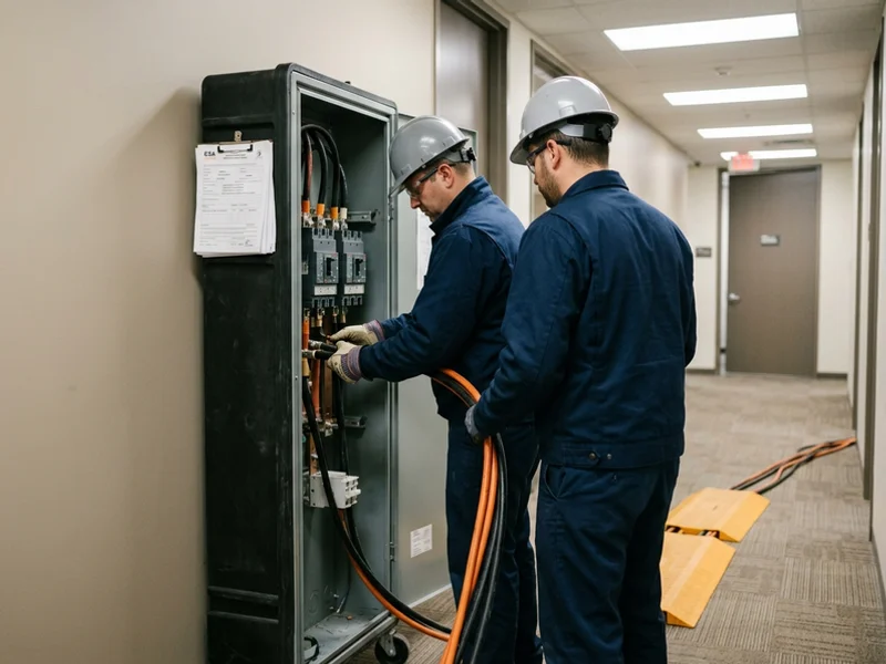Temporary power distribution set up during an office cutover