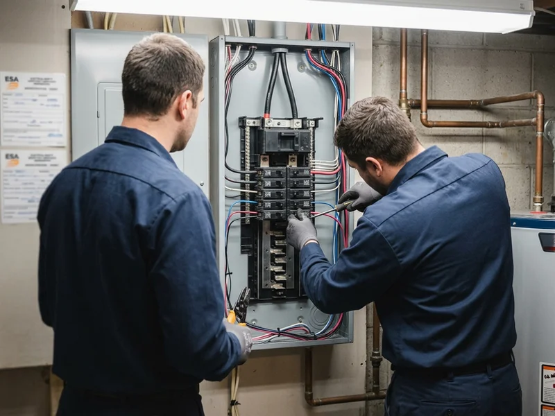 Crew transferring branch circuits onto correctly sized breakers